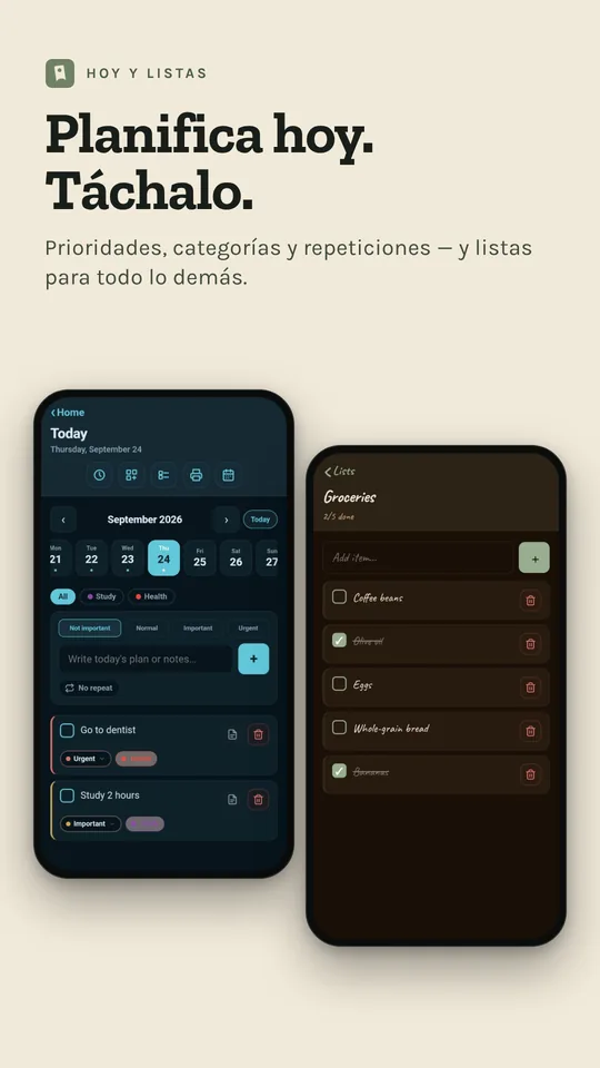 Planifica tu día, no solo tus tareas.